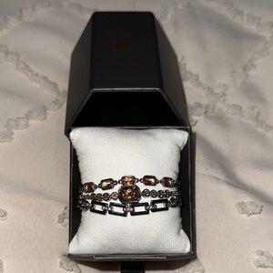Bomb Party Dark Smokey Topaz Hematite Bracelet Set - Women Jewelry